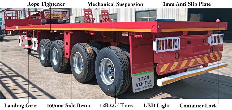 4 Axle Flatbed Shipping Container Trailer for Sale In Nigeria Lagos