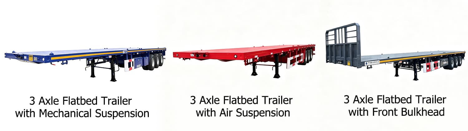 Tri Axle Flatbed Semi Trailer for Sale TITAN 3 Axle Heavy Duty Specification & Guide