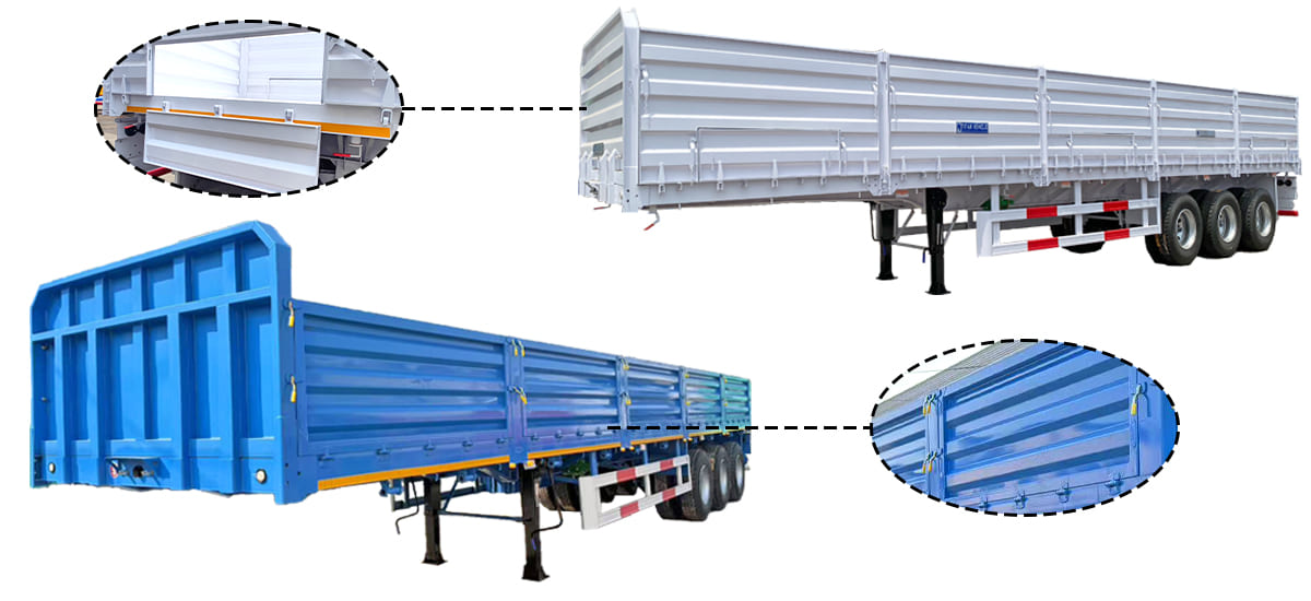 Drop Side Trailer | Cargo Side Wall Semi Trailer For Sale in Nigeria