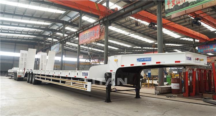 3 Axle 40Ft Semi Low Bed Truck Trailer for Sale Price in Ghana 