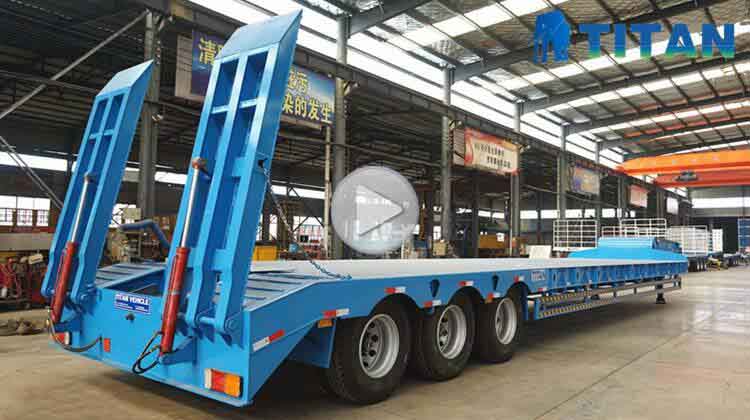 3 Axle 40Ft Semi Low Bed Truck Trailer for Sale