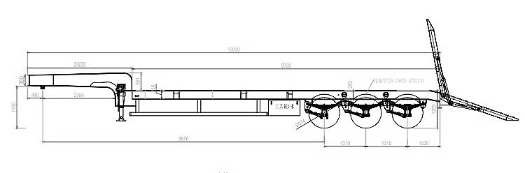 3 Axle 40Ft Semi Low Bed Truck Trailer for Sale Price in Ghana 