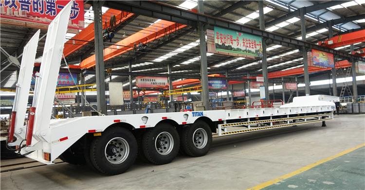 3 Axle 40Ft Semi Low Bed Truck Trailer for Sale Price in Ghana 