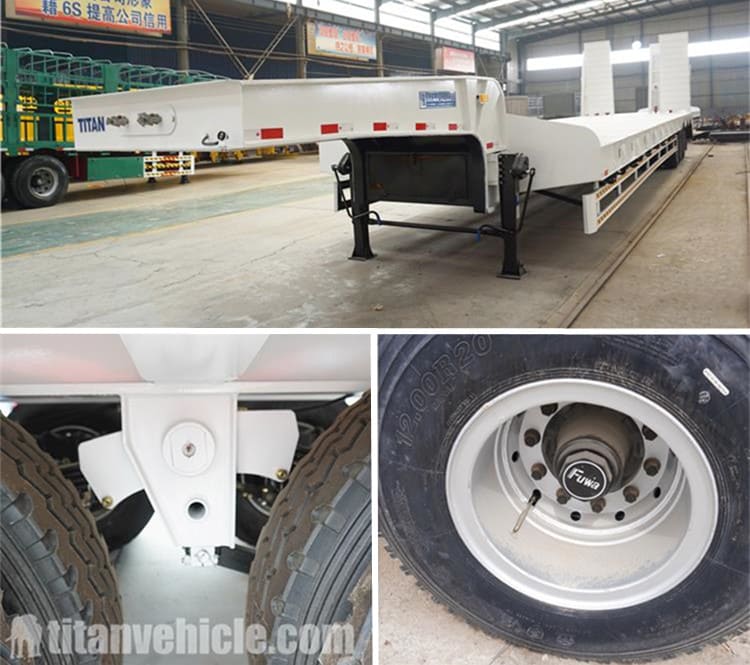 3 Axle 40Ft Semi Low Bed Truck Trailer for Sale Price in Ghana 