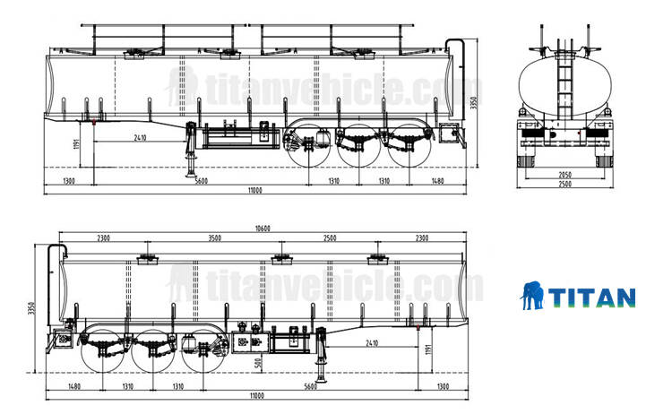 Aluminum Semi Trailer | Tri Axles Aluminum Fuel Tanker Trailer 