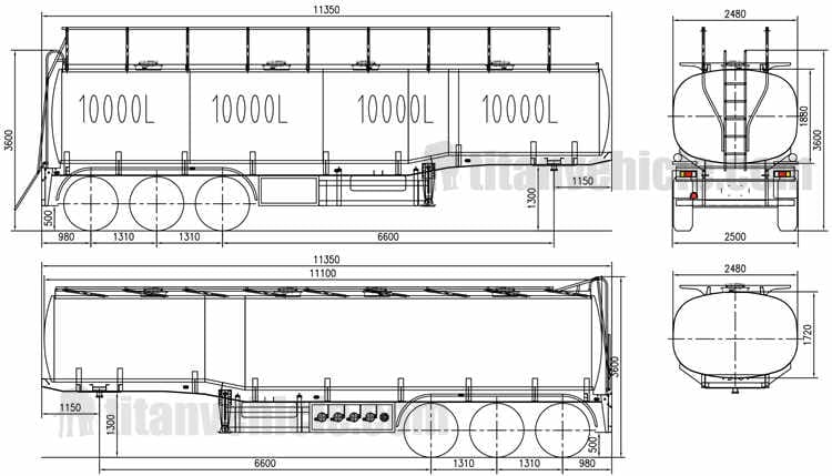 40000 litres tri axles oil tanker trailer
