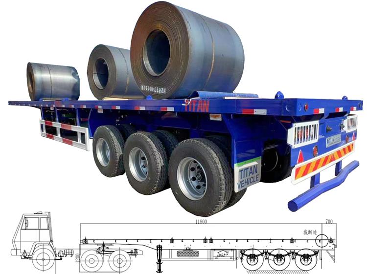Price of Tripple Tri Axle Flat Bed Semi Trailer In Nigeria