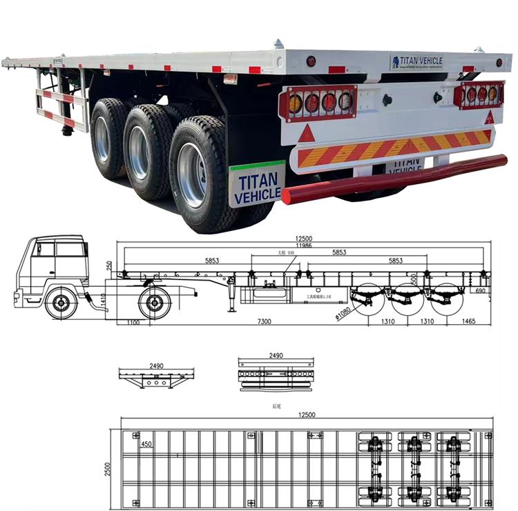 3 Axle 40 Ft Flatbed Trailer Price for Sale Near Me in Nigeria Abuja