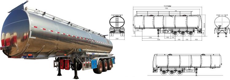 50000 Liters Aluminum Tanker Trailer for Sale in Nigeria Akassa