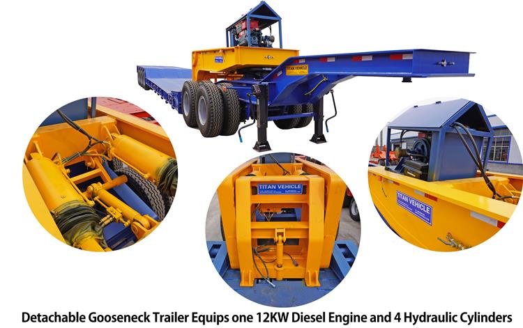 150T Heavy Duty Detachable Gooseneck Lowboy Trailer for Sale in Nigeria Abuja