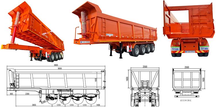4 Axle 40CBM Semi Tipper Trailer for Sale In Nigeria Lagos