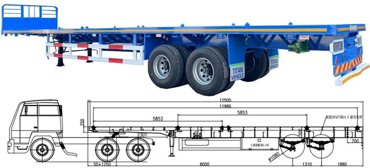 2 Axle 40ft Flatbed Container Trailer for Sale In Nigeria
