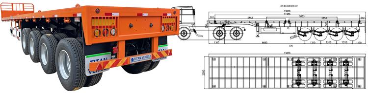 4 Axle 40 ft Flatbed Semi Trailer for Sale In Nigeria Benin