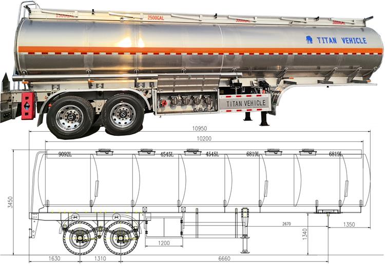 2 Axle 38000 Liters Aluminum Tanker Trailer for Sale In Nigeria Abuja
