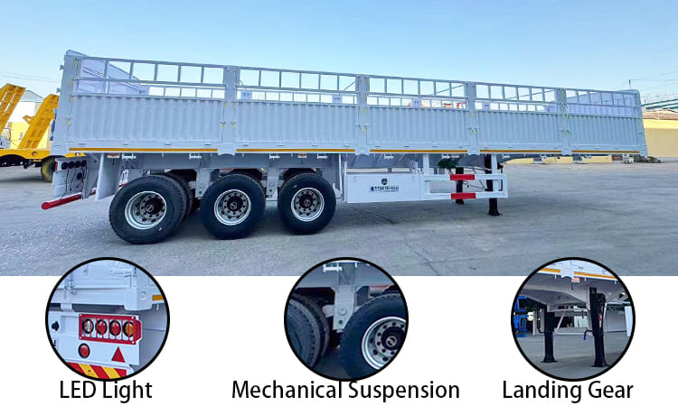 Tri Axle Fence Cargo Semi Trailer for Sale in Nigeria, Akassa