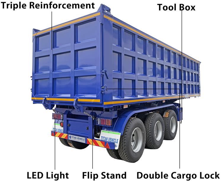 Hydraulic Tir Axle 60 Ton Tipper Trailer for Sale In Nigeria Lagos