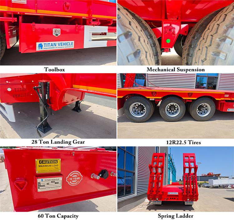 Tri Axle 60 Ton Low Bed Semi Trailer for Sale In Nigeria Lagos