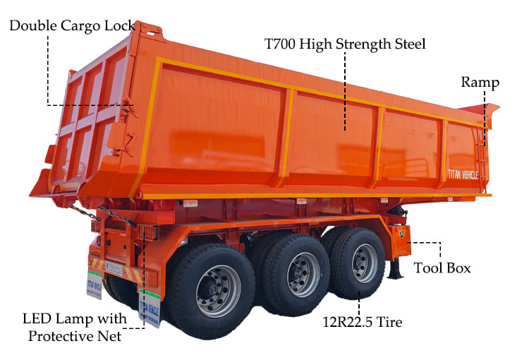 Heavy Duty Hydraulic End Dump Truck Semi Trailers Prices in Nigeria | Dumper Trailer for Sale