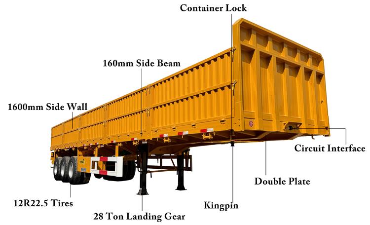 Tri Axle Drop Side Semi Trailer for Sale In Nigeria