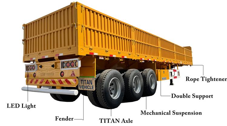 Tri Axle Drop Side Semi Trailer for Sale In Nigeria