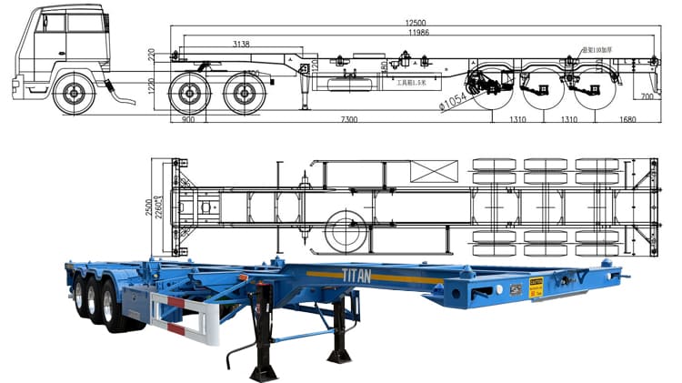 20 40 Ft / Foot Gooseneck Container Chassis Trailer Transport Manufacturer for Sale in Nigeria