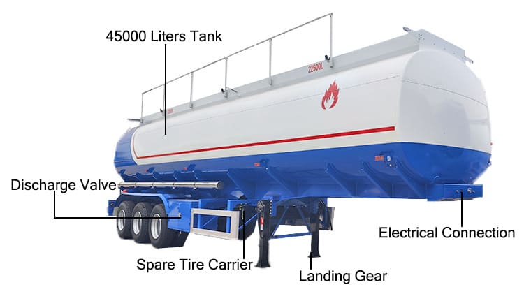 45000L Crude Oil Tanker Trailer for Sale in Nigeria