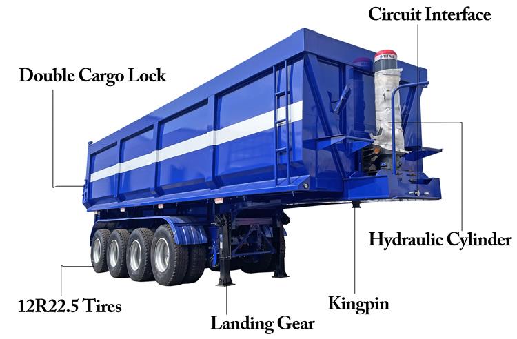 4 Axle 80 Ton Tipper Semi Trailer for Sale In Sierra Leone