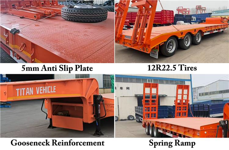3 Axle 80 Ton Low Bed Truck Trailer for Sale In Nigeria
