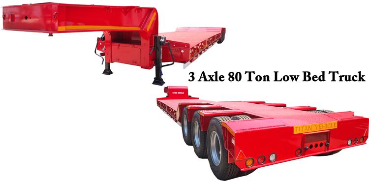 3 Axle 80 Ton Low Bed Truck Trailer for Sale In Nigeria Lagos