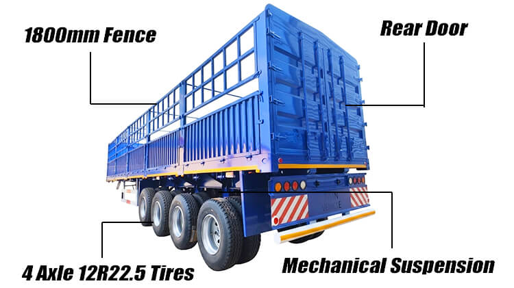 4 Axle Fence Cargo Trailer for Sale in Nigeria