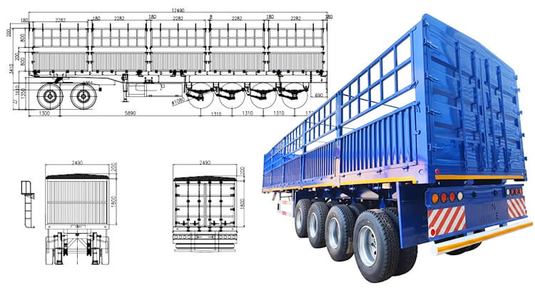 4 Axle Fence Cargo Trailer for Sale in Nigeria