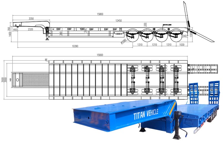 4 Axle 100 Ton Low Bed Trailer Price in Nigeria Lagos