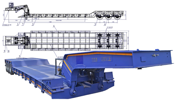 80 Ton Detachable Lowboy Gooseneck Trailer for Sale in Nigeria