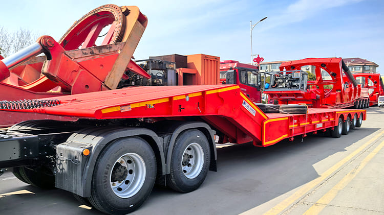 4 Axle 120 Ton Folding Gooseneck Trailer for Sale in Nigeria