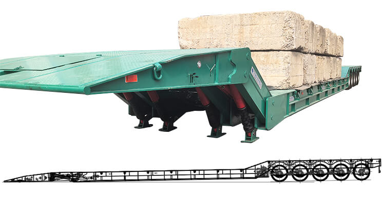 5 Axle Front Loading Low Bed Trailer for Sale in Nigeria