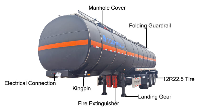 3 Axle Hot Oil Asphalt Tanker Trailer for Sale in Nigeria