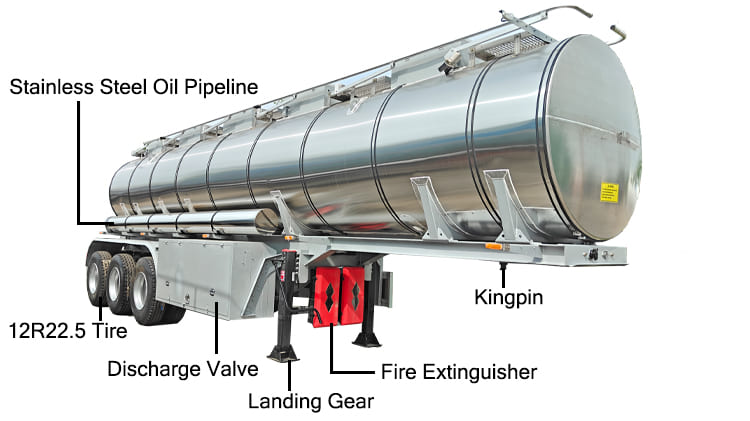 45000L 3 Axle Stainless Steel Tanker Trailers for Sale in Nigeria