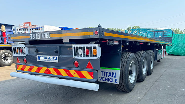TITAN Three Axle Flat Bed Trailers for Sale in Abuja, Nigeria with Front Board
