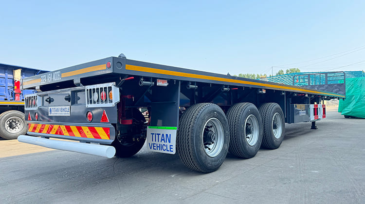 TITAN Three Axle Flat Bed Trailers for Sale in Abuja, Nigeria with Front Board