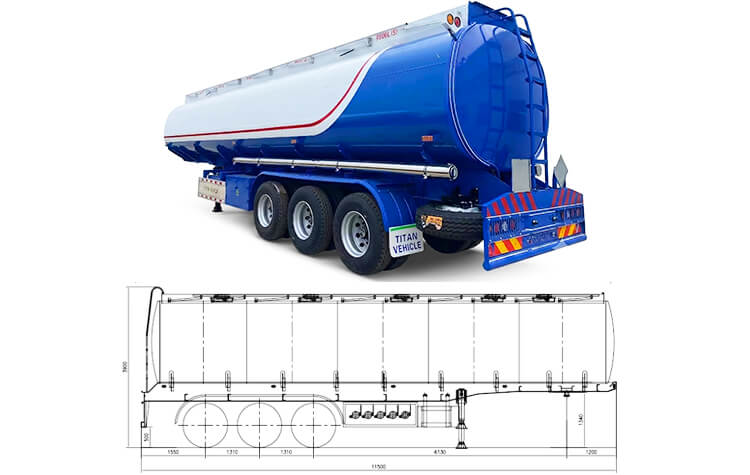 45000 Liters Fuel Tank Semi Trailer for Sale in Lagos Nigeria