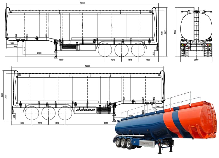 3 Axle 45000L Fuel Tanker Trailer for Sale in Nigeria