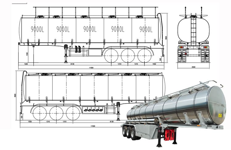 45000 Liters Stainless Steel Tanker Trailers for Sale in Nigeria