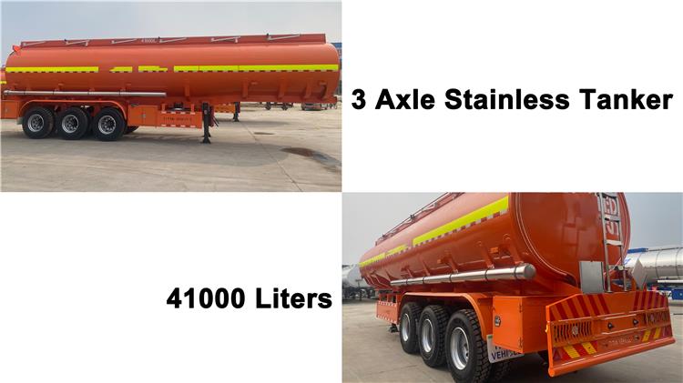 3 Axle 41000 Liters Stainless Steel Tanker for Sale In Nigeria