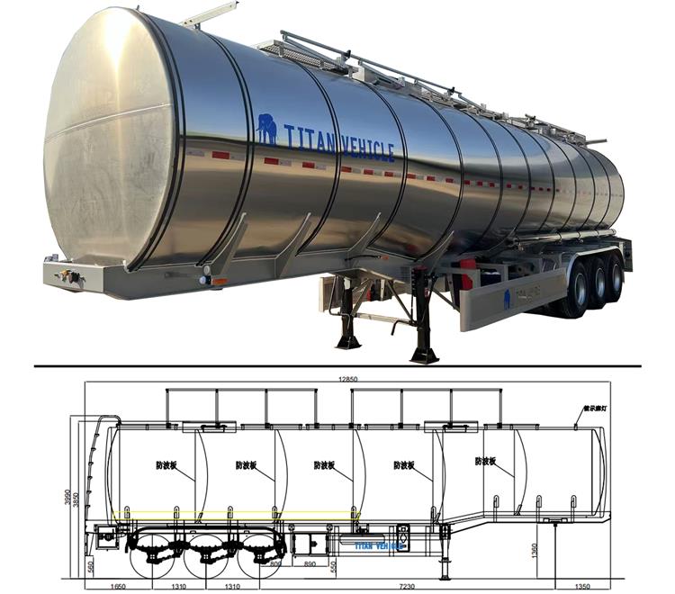 3 Axle 45000 Liters Stainless Steel Tanker Trailer for Sale In Nigeria